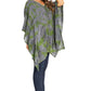 Sakkas Adalwin Third Tie Dye Desert Sun Circle Ponch Tunic Top Blouse W/Embroidery