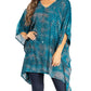Sakkas Adalwin Third Tie Dye Desert Sun Circle Ponch Tunic Top Blouse W/Embroidery