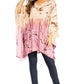 Sakkas Adalwin Third Tie Dye Desert Sun Circle Ponch Tunic Top Blouse W/Embroidery