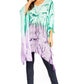Sakkas Adalwin Third Tie Dye Desert Sun Circle Ponch Tunic Top Blouse W/Embroidery