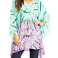 Sakkas Adalwin Third Tie Dye Desert Sun Circle Ponch Tunic Top Blouse W/Embroidery