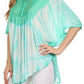 Sakkas Ragini Tie Dye  Lace Accent Delicate Embroidered Poncho Top / Cover Up