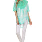 Sakkas Ragini Tie Dye  Lace Accent Delicate Embroidered Poncho Top / Cover Up