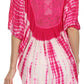Sakkas Ragini Tie Dye  Lace Accent Delicate Embroidered Poncho Top / Cover Up