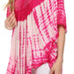 Sakkas Ragini Tie Dye  Lace Accent Delicate Embroidered Poncho Top / Cover Up