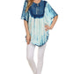 Sakkas Ragini Tie Dye  Lace Accent Delicate Embroidered Poncho Top / Cover Up