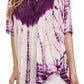 Sakkas Ragini Tie Dye  Lace Accent Delicate Embroidered Poncho Top / Cover Up