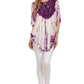 Sakkas Ragini Tie Dye  Lace Accent Delicate Embroidered Poncho Top / Cover Up
