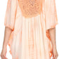 Sakkas Ragini Tie Dye  Lace Accent Delicate Embroidered Poncho Top / Cover Up