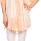 Sakkas Ragini Tie Dye  Lace Accent Delicate Embroidered Poncho Top / Cover Up