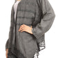 Sakkas Isenia Cardigan Open Front Kimono Long Sleeve Embroidered Top Blouse Lace