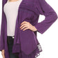 Sakkas Isenia Cardigan Open Front Kimono Long Sleeve Embroidered Top Blouse Lace