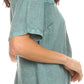 Sakkas Isabeli Leaf Embroidered Blouse Top Shirt With Cap Sleeves And Wide Neck