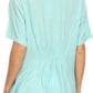 Sakkas Isabeli Leaf Embroidered Blouse Top Shirt With Cap Sleeves And Wide Neck