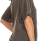 Sakkas Isabeli Leaf Embroidered Blouse Top Shirt With Cap Sleeves And Wide Neck