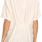 Sakkas Isabeli Leaf Embroidered Blouse Top Shirt With Cap Sleeves And Wide Neck