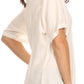 Sakkas Isabeli Leaf Embroidered Blouse Top Shirt With Cap Sleeves And Wide Neck