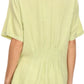 Sakkas Isabeli Leaf Embroidered Blouse Top Shirt With Cap Sleeves And Wide Neck