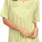 Sakkas Isabeli Leaf Embroidered Blouse Top Shirt With Cap Sleeves And Wide Neck