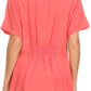 Sakkas Isabeli Leaf Embroidered Blouse Top Shirt With Cap Sleeves And Wide Neck