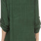 Sakkas Lizbeth V-neck Button Front Adjustable Long Sleeve Embroidered Blouse Top