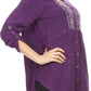 Sakkas Lizbeth V-neck Button Front Adjustable Long Sleeve Embroidered Blouse Top