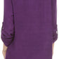 Sakkas Lizbeth V-neck Button Front Adjustable Long Sleeve Embroidered Blouse Top