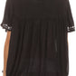 Sakkas Alexi Wide Floral Embroidered Blouse Shirt Top With Wide Neck Cap Sleeves