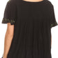 Sakkas Alexi Wide Floral Embroidered Blouse Shirt Top With Wide Neck Cap Sleeves