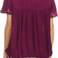 Sakkas Alexi Wide Floral Embroidered Blouse Shirt Top With Wide Neck Cap Sleeves