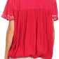 Sakkas Alexi Wide Floral Embroidered Blouse Shirt Top With Wide Neck Cap Sleeves