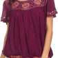 Sakkas Alexi Wide Floral Embroidered Blouse Shirt Top With Wide Neck Cap Sleeves