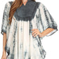 Sakkas Martina Delicate Embroidered Tie Dye Poncho Top / Cover Up