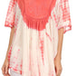 Sakkas Martina Delicate Embroidered Tie Dye Poncho Top / Cover Up