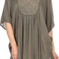 Sakkas Martina Delicate Embroidered Tie Dye Poncho Top / Cover Up
