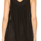 Sakkas Tara V Neck Sleeveless Soft Crinkled Embroidered Casual Tank Top Blouse