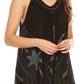 Sakkas Tara V Neck Sleeveless Soft Crinkled Embroidered Casual Tank Top Blouse