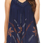 Sakkas Tara V Neck Sleeveless Soft Crinkled Embroidered Casual Tank Top Blouse