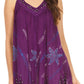 Sakkas Tara V Neck Sleeveless Soft Crinkled Embroidered Casual Tank Top Blouse