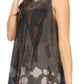 Sakkas Laura V Neck Sleeveless  soft crinkled Stonewash Top Blouse with Embroidery