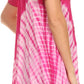 Sakkas D7037 - Cara Wide Embroidered Top Blouse Shirt With Crochet Neck Draped Cap Sleeves - Fuscia - OS