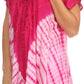 Sakkas D7037 - Cara Wide Embroidered Top Blouse Shirt With Crochet Neck Draped Cap Sleeves - Fuscia - OS
