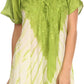 Sakkas D7037 - Cara Wide Embroidered Top Blouse Shirt With Crochet Neck Draped Cap Sleeves - Fuscia - OS