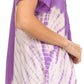 Sakkas D7037 - Cara Wide Embroidered Top Blouse Shirt With Crochet Neck Draped Cap Sleeves - Fuscia - OS