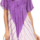 Sakkas D7037 - Cara Wide Embroidered Top Blouse Shirt With Crochet Neck Draped Cap Sleeves - Fuscia - OS