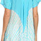 Sakkas D7037 - Cara Wide Embroidered Top Blouse Shirt With Crochet Neck Draped Cap Sleeves - Fuscia - OS
