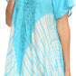 Sakkas D7037 - Cara Wide Embroidered Top Blouse Shirt With Crochet Neck Draped Cap Sleeves - Fuscia - OS