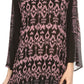 Sakkas Svetlana Scoop Neck Long Sleeve Aztec Print Crochet Hem Blouse Shirt Top