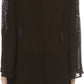 Sakkas Svetlana Scoop Neck Long Sleeve Aztec Print Crochet Hem Blouse Shirt Top