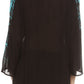 Sakkas Svetlana Scoop Neck Long Sleeve Aztec Print Crochet Hem Blouse Shirt Top